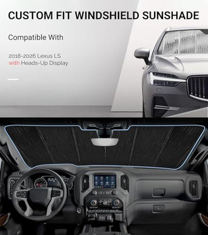 Pigenius Windshield Sun Shade for Lexus LS500/LS500h 2018-2026 with Heads-Up Display - AstraGuard - color: Silver, size: 2018-2026 LS