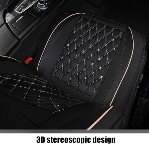 SanQing Car Seat Covers Full Set, Super Luxurious Heavy Universal Duty Waterproof Leather Automotive Vehicle Cover for Cars SUV Pick-up Truck, Non-Slip Seat Car Accessories (Full Set/Black) - color: Full Set/Black