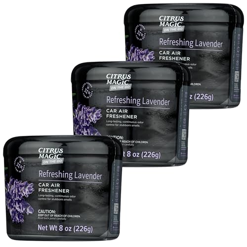 Citrus Magic On The Go Odor Absorbing Solid Car Air Freshener, Refreshing Lavender, 8-Ounce, Pack of 3 - color: Refreshing Lavender, size: 8 Ounce (Pack of 3)