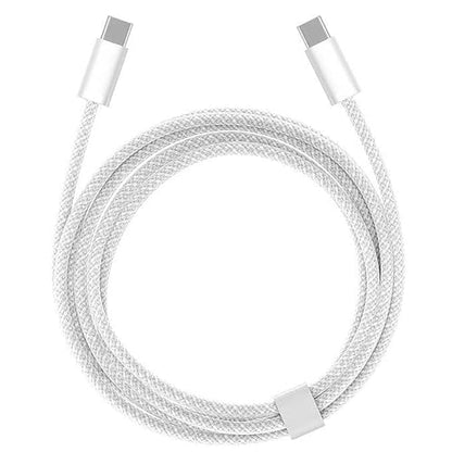 5FT USB C to USB C Woven Cable for iPhone 15/16/17, 16/15 Pro Max, Plus, 17E/16E,Air Car Carplay Charger Cord, AirPods 4,AirPods Pro (2nd/3rd Gen) Fast Charging Cable, iPad Pro/ iPad Air Charger Cable - size: 5ft, style: USB C to USB C