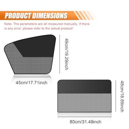 Car Front & Rear Side Window Sunshade, Magnetic Automotive Windshield Privacy Curtain with Half Shade, Mesh Sun Protection Cover Blocks Heat, Glare, UV Rays for Driver Passenger (4PCS) - size: Front & Rear (4PCS)