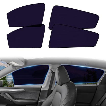 XCBYT Side Window Sunshade for Tesla Model Y 2020–2024 | Rear & Front Static Cling Side Window Covers, Semi-Transparent Privacy & UV Protection | Not for 2025–2026 Model Y Juniper - size: Model Y(2020-2024)-4PCS