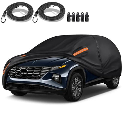 Special 16 Layers Full Car Cover Fit for 2010-2024 Hyun-dai Tucson, Ultra Heavy 600D Oxford Cloth, All-Weather Protection Summer Sun Exposure and Winter Snow Rain Dust UV Black - color: Fit for 2010-2024 Hyu-ndai Tucson