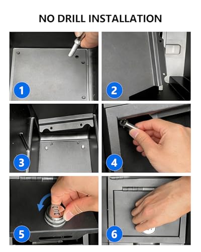 Center Console Safe Lock Box for Toyota 4runner 2025 2026 Accessories No Drill Anti-Theft Armrest Security Organizer with 3-Digit Combination Lock Carbon Steel Safe Vault Replacement - size: Toyota 4runner Safe Organizer