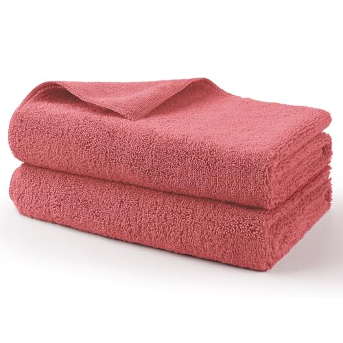 HOMEXCEL Professional Large Microfiber Car Drying Towels 2 Pack, Lint Free, Scratch Free, Highly Absorbent Drying Towel for Cars, SUVs, RVs, Trucks, and Boats,31" x 24",Red - color: Red