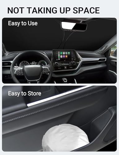 Proadsy for Toyota Highlander 2020-2025 2026 Windshield Sun Shade 4-Layer Foldable Front Sunshade Highlander L LE XLE Limited Platinum Protector Sun Visor Blocks UV Rays Keep Car Cooler - size: Toyota Highlander 2020-2026