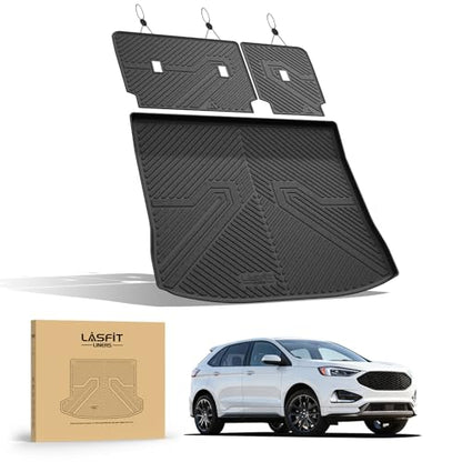 LASFIT Floor Mats&Cargo Backrest Mat for Ford Edge 2015-2024,Costom Fit All Weather Protection TPE Easy Clean Floor Liners, Keep Your Car Trunk Clean and Tidy,1pcs. - style: 10) Edge| 15-24 | Cargo&Seatback