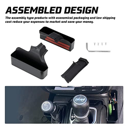 KIWI MASTER Console Shifter Storage for 2018-2026 Jeep Wrangler JL Gladiator JT Gear Shift Storage Box Tray, JL JT Interior Accessories Parts, Black