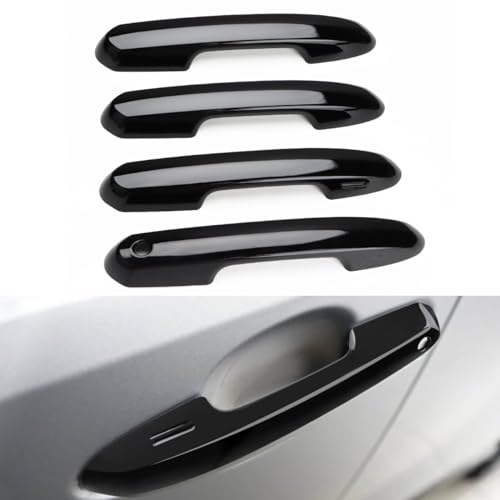 Upgraded Snap-on Door Handle Cover Compatible for 2019-2024 2025 Toyota Rav4 Accessories for Highlander 2020-2024 2025 No Adhesive Black Handle Protectors Glossy Black - color: Glossy Black