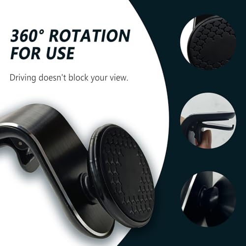 Strong Magnetic Phone Mount for Car, Universal Car Vent Phone Holder, 360° Rotation Adjustable Magnetic Smartphone Holder, Fit for All Smartphones - Black - color: Black
