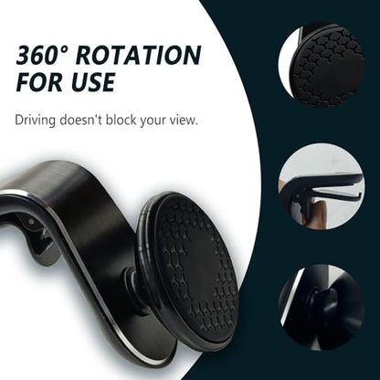 Strong Magnetic Phone Mount for Car, Universal Car Vent Phone Holder, 360° Rotation Adjustable Magnetic Smartphone Holder, Fit for All Smartphones - Black - color: Black