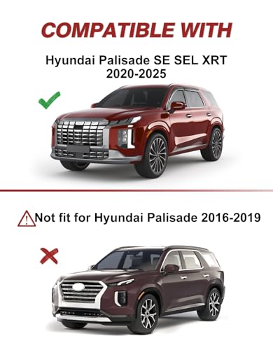 Outside-Mount Window Rain Guards Fit for Hyundai Palisade 2020-2025 SE SEL XRT, Extra Durable Window Visors Wind Deflector Dark Smoke Vent Shades Car Tape-on with Thicker 4PCS - size: Fit for 2020-2025 Hyundai Palisade