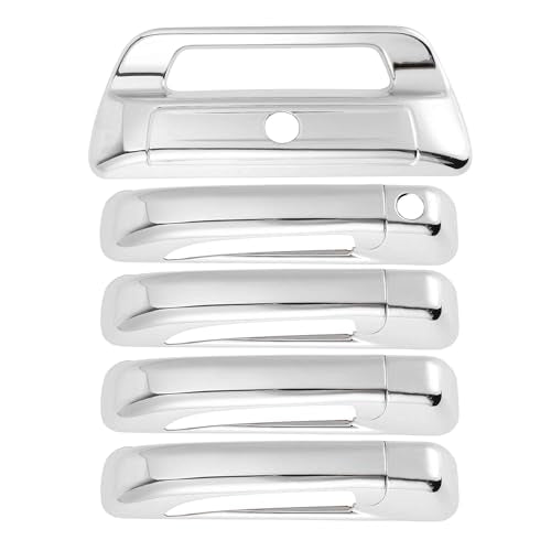 Door Handle Tailgate Cover Protector Set for Dodge for Ram 2500 3500 2020-2025 Front Rear Exterior Door Handle Tailgate Cover Chrome Silver Tone
