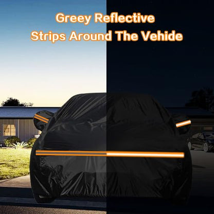 Car Cover Waterproof All Weather Custom Fit for F-ord Mustang 1994-2025 Rain Hail Sun Protector Car Cover with Door Zipper - size: Fit for F-ord Mustang 1994-2025