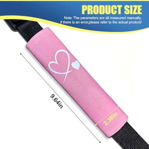 Craedli 2PCS Heart-Shaped Car Seat Belt Covers, Comfortable Auto Seat Shoulder Strap Pads Protect Neck, Cute Soft Vehicle Safe Harness Pad for Most Cars (Pink) - color: Pink