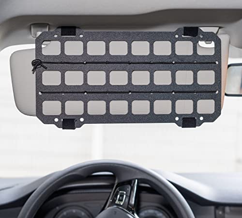 TACNEX Vehicle Rigid MOLLE Panel for Car Visor Organizer EDC Pouch Tool Holster Bag Holder Tactical Gear Rack Truck Equipment Mount Plate Modular Storage Shelf Auto Interior Accessories - style: Visor Panel