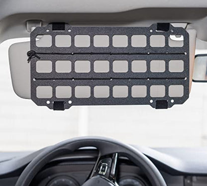 TACNEX Vehicle Rigid MOLLE Panel for Car Visor Organizer EDC Pouch Tool Holster Bag Holder Tactical Gear Rack Truck Equipment Mount Plate Modular Storage Shelf Auto Interior Accessories - style: Visor Panel
