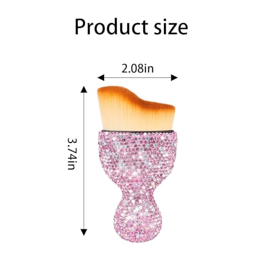 zipelo Auto Interior Dust Brush, Car Detailing Cleaning Brush with Diamond, Bling Handle Soft Bristles Dusting Tool, Scratch Free Dirt Clean Brushes for Vehicle Dashboard, Air Conditioner Vent (Pink) - color: Pink
