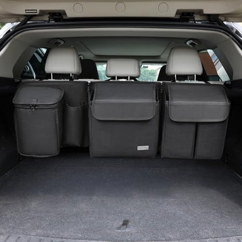 Deluxe Trunk and Backseat Organizer for Medium or large size SUVs & RVs, Detachable Storage Modules with Built-in Cooler, Patent Pending - color: Black, size: Compact & Mid Size Suv