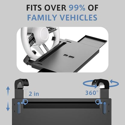 Steering Wheel Tray, Car Food Tray, Car Desk for Laptop, Multipurpose Car Table for Eating & Work, Adjustable Car Tray with Drawer and Anti-Slip Protective Adhesive (26" L x 10" W x 2" H) - size: 26" L x 10" W x 2" H