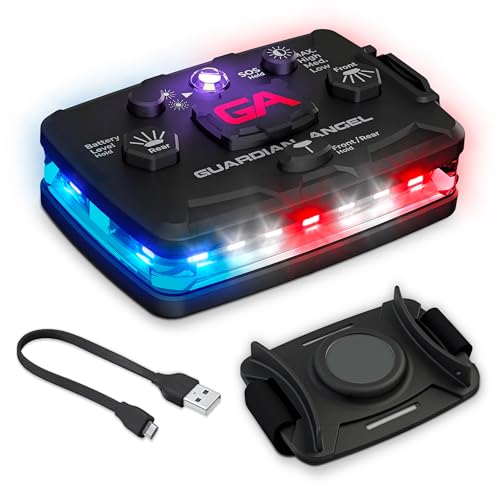 Guardian Angel Elite Series Safety Light, Infrared-Hybrid (Red/Blue/White Front & Red/Blue Rear) - Rechargeable, Magnetic, Hands-Free Wearable Flashlight for Law Enforcement, First Responders & Fire - color: Red/Blue/Infrared, size: 1-Pack
