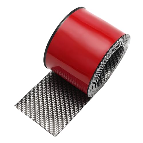 13.2ft x 2.7in Bumper Guard for Cars Crashworthy, Flexible Side Skirts Protector Thicken Anti-Collision Strip, Anti-Scratch Cove Base Molding Self-Adhesive Trim for Car (Carbon Fiber) - color: Carbon Fiber