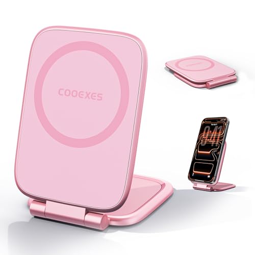 Pink Foldable Magnetic Phone Mount, Hidefold Ultra-Thin Magnetic Phone Holder for Car with Dual Side Strong Magnets, Car Accessories for Women, Fit for All Phone, Dashboard, Laptop, Gym - color: Pink