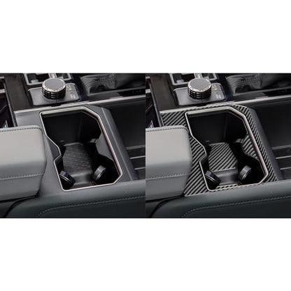 NVCNX Real Premium Carbon Fiber for Toyota Tundra 2022-2026 2023 2024 2025 SR5/Limited/TRD PRO/SR Center Console Cup Holder Panel Insert Mat Cover Interior Trim Accessories Overlay Sticker Decal 4PCs - color: Center Console Cup Holder Mat Trim