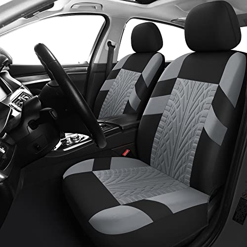 Pariitadin Car Seat Covers Front Pair, Washable and Breathable Seat Covers for Cars, Universal Fit Car Interior Covers for Most Sedan Truck SUV, Black/Gray - color: 1-Black/Gray, size: FRONT PAIR