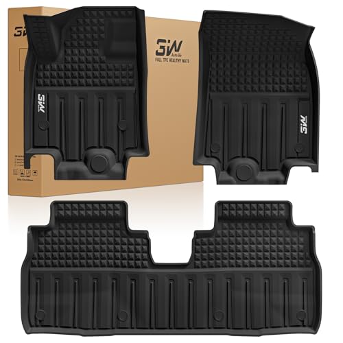 3W Floor Mats Fit for 2024-2025 2026 Chevrolet Chevy Equinox EV (Non Fuel), TPE All Weather Custom Fit for Chevrolet Equinox EV (Non Fuel) Accessories 1st and 2nd Row Full Set Car mats - size: Chevy Equinox EV 2024-2025 Floor Mats