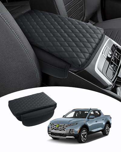 Shademax Center Console Cover Custom Fit for Hyundai Santa Cruz 2022 2023 2024 2025 2026 Armrest Cover Cushion Pad Santa Cruz Accessories PU Leather Armrest Seat Box Protector with Pockets Storage Bag - size: Size for Hyundai Santa Cruz 2022-2026