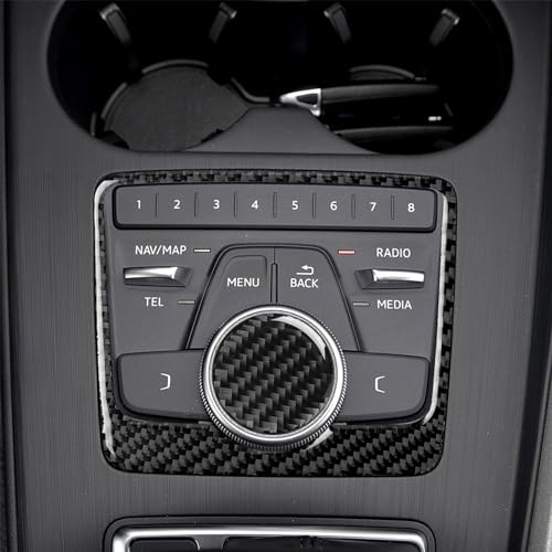 NVCNX Real Carbon Fiber Compatible with Audi B9 A4 S4 2017-2019 / A5 S5 RS5 2018 2019 Car Center Console Gear Shift Panel Cover Trim Sticker Decal Interior Accessories 2PCs - color: Console Trim