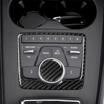 NVCNX Real Carbon Fiber Compatible with Audi B9 A4 S4 2017-2019 / A5 S5 RS5 2018 2019 Car Center Console Gear Shift Panel Cover Trim Sticker Decal Interior Accessories 2PCs - color: Console Trim