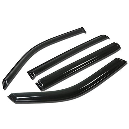 Auto Dynasty Window Visors Compatible with 09-15 Honda Pilot 4-Door, 4Pcs Front & Rear Tape-On Window Vent Visor Deflectors Rain Guard, Glossy Dark Smoke - size: 09-15 Honda Pilot 4-Door
