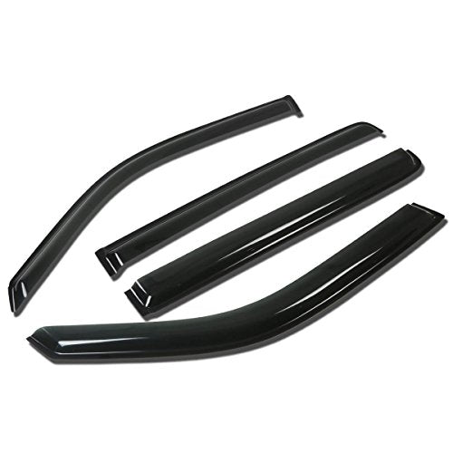 Auto Dynasty Window Visors Compatible with 09-15 Honda Pilot 4-Door, 4Pcs Front & Rear Tape-On Window Vent Visor Deflectors Rain Guard, Glossy Dark Smoke - size: 09-15 Honda Pilot 4-Door