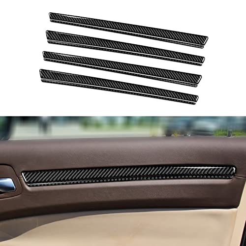 Car 4 Doors Decor Decals for 2011-2023 Chrysler 300 / 300C / 300S / Limited/Touring/Base Accessories Carbon Fiber Interior Stickers - color: Door Strips Trim
