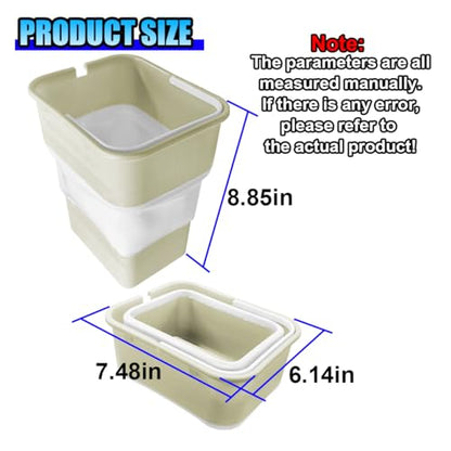 Car Trash Can, Collapsible Vehicle Garbage Bin with Handle, Leakproof Foldable Automotive Dustbin Car Storage Box, Universal Portable Trash Holder for Cars, SUVs and Trucks (Beige) - color: Beige