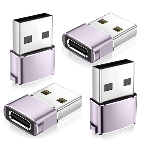 𝟒𝐏𝐚𝐜𝐤 𝐔𝐩𝐠𝐫𝐚𝐝𝐞𝐝 USB to USB C Adapter,Type-C Female to A Male Car Charger OTG Converter for Apple Watch Ultra 8 9 10,iPhone 16 15 14 13 Pro Max,Samsung S24,Nintendo Switch,AirPods,iPad,Car - color: Pink