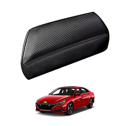 Autorder Center Console Cover for Hyundai Elantra 2021-2025 2026 Accessories Carbon Fiber Armrest Cover Anti-Scratch Leather Armrest Protector (Automatic Brake Only, Not for Handbrake) - size: Hyundai Elantra 2021-2026
