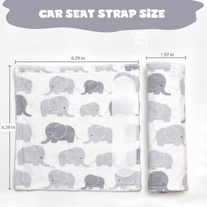 Car Seat Strap Covers for Babies Soft Car Seat Belt Covers, Mink Car Seat Straps Shoulder Pads for Boys and Girls, Grey - color: Grey