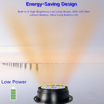 Solar Warning Beacon Light, Yellow Magnetic LED Signal Light with 4 Flashing Modes, IP65 Waterproof, Ideal for Forklifts, Trucks, Roadside Assistance, Boat, Yacht, Hazard Warning Buoys - color: Yellow light
