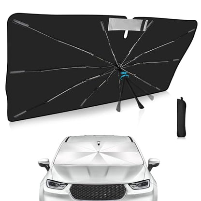 Windshield Sun Shade Umbrella Custom Fit for Chrysler Pacifica 2017-2025 Foldable UV Protection Car Cover, Emergency Rain Shield & Dashboard Protector - Durable Auto Accessory - size: For Chrysler Pacifica 2017+