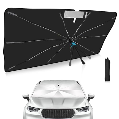 Windshield Sun Shade Umbrella Custom Fit for Chrysler Pacifica 2017-2025 Foldable UV Protection Car Cover, Emergency Rain Shield & Dashboard Protector - Durable Auto Accessory - size: For Chrysler Pacifica 2017+