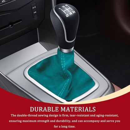 Car Shift Boot Cover, Stick Shift Cover, Suede Leather Manual Automatic Car Shifter Lever Knob Dust Protector, Dustproof Gear Shift Protection Sleeve Gaiter for Sedan Truck (Light Blue) - color: Light Blue