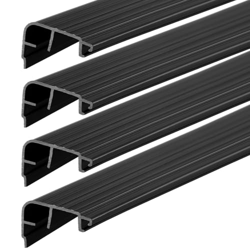 Pangda 4 Pcs 36 L Fixed Vinyl Sill Cap 1-1/4 Inches High Exterior Door Threshold Seal Replacement for Residential Door Trim-to-fit Fixed Vinyl Sill for Residential Entry Waterproof(Black) - color: Black, size: 1-1/4,36 Inch
