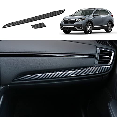 for CRV 2017-2021 2PCS ABS Carbon Fiber Grain Center Consoles Dash Board Panel Cover Trim Sticker Interior Decoration Mouldings Accessories for Honda CR-V CRV 2017 2018 2019 2020 2021 - color: Dash Board Panel Cover