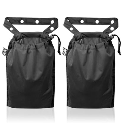 2 Pack Leakproof Car Trash Bags Detachable Waterproof Garbage Bags with Drawstring Hanging Organizer for Back Seat & Travel Black - color: Black & Black