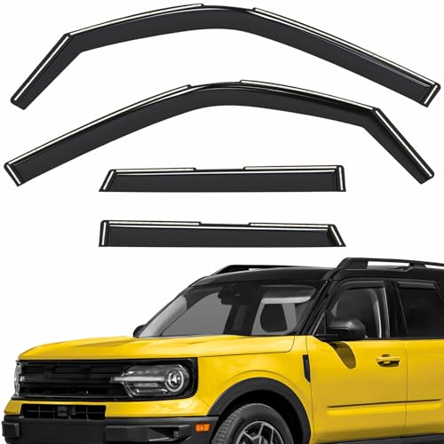 Extra Durable Window Deflectors in-Channel Window Visors Rain Guards Fit for Ford Bronco Sport 2021-2026, Sun Visors, Wind Vent for Shades, Exterior Car Accessories - 4pcs. AG0719 - color: For Ford Bronco Sport 21-26