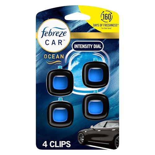 Febreze Car Ocean Scent Air Freshener Vent Clip, .07 oz. Car Vent Clip, Pack of 4 - size: 0.07 Fl Oz (Pack of 4)