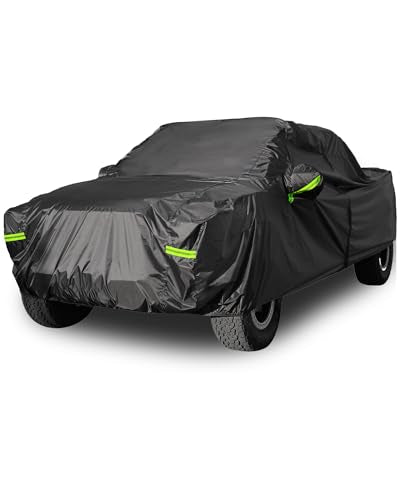 Pickup Truck Cover Waterproof All Weather, Outdoor Indoor Truck Protection Cover for Ford f150 / Chevy Silverado/Dodge Ram 1500, Truck Tarp Cover Black(Length Up to 210 inch) - color: Black, size: Fit for Truck Length Up to 210"